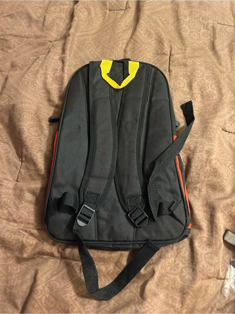 Men's Black & Orange Backpack - Versatile Daily Pack